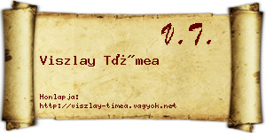 Viszlay Tímea névjegykártya